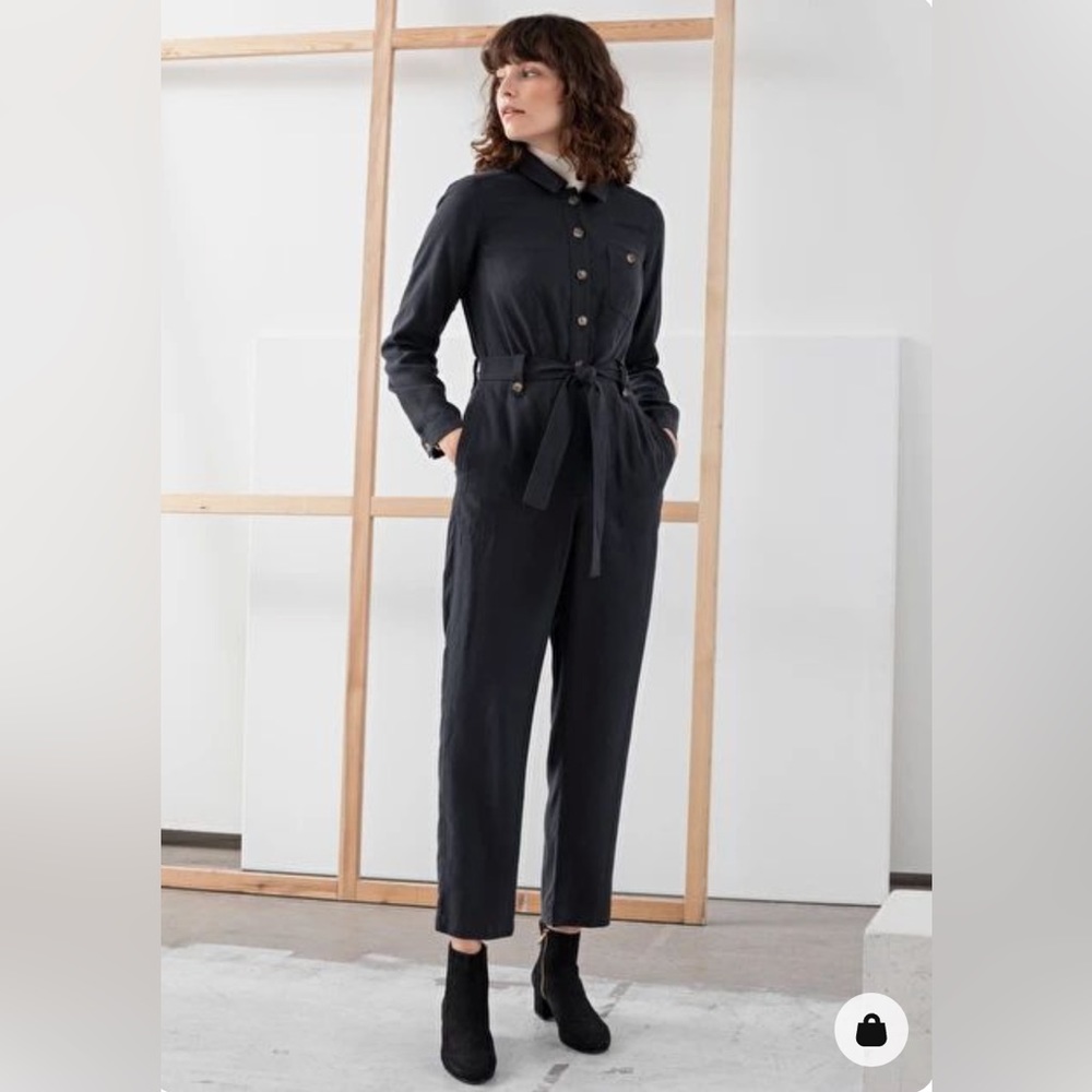 & Other Stories Belted Lycocell Jumpsuit